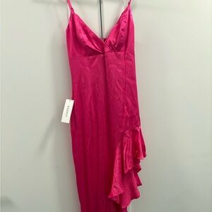Elegant Pink Asymmetrical Dress